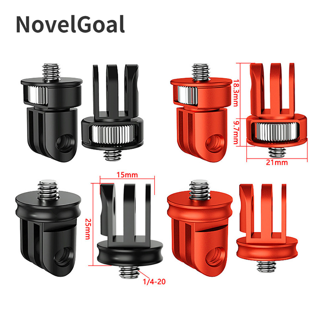 Novelgoal อะแดปเตอร์ขาตั้งกล้อง สกรู 1/4 นิ้ว อุปกรณ์เสริม สําหรับ Go-Pro 12 11 10 9 8 Insta-360 One X X2 X3 2 ชิ้น
