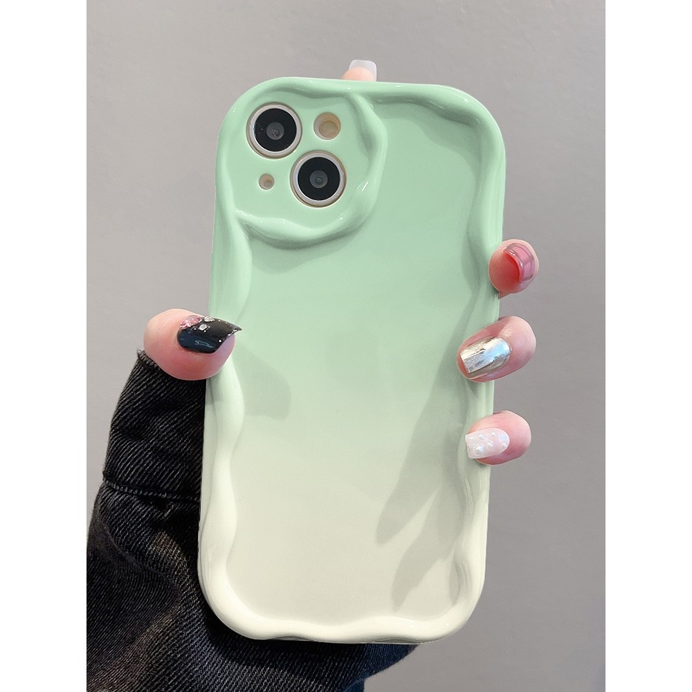 เคสไอโฟน FOR IPHONE 11 14 PRO iPhone 11 13 12Pro MAX X XS XR XSMAX 6 7 8 Plus สีไล่ระดับสีเขียว น่าสนใจ เคส Phone Case - รูปที่ 2