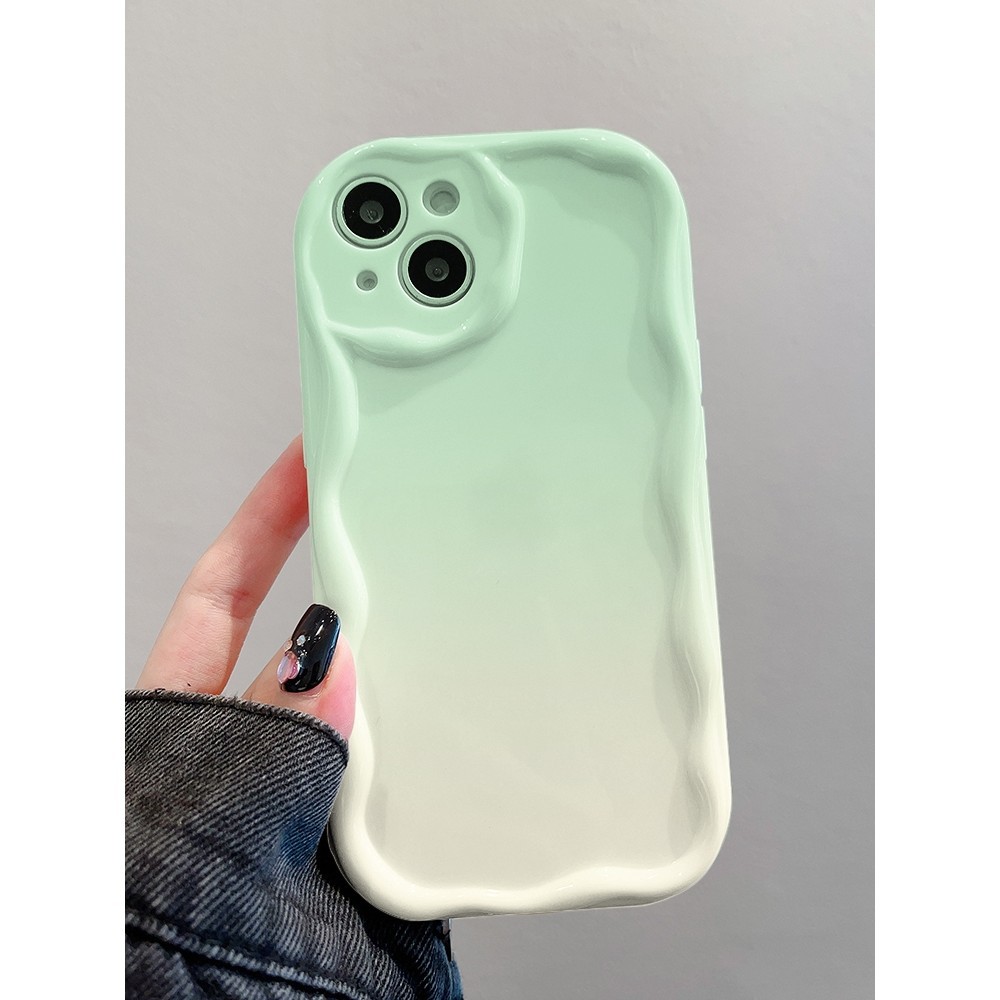 เคสไอโฟน FOR IPHONE 11 14 PRO iPhone 11 13 12Pro MAX X XS XR XSMAX 6 7 8 Plus สีไล่ระดับสีเขียว น่าสนใจ เคส Phone Case - รูปที่ 3