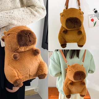 COD กระเป๋าสะพายคู่การ์ตูนน่ารัก capybara รูปร่าง ความจุขนาดใหญ่ จุของได้เยอะ สําหรับผู้หญิง