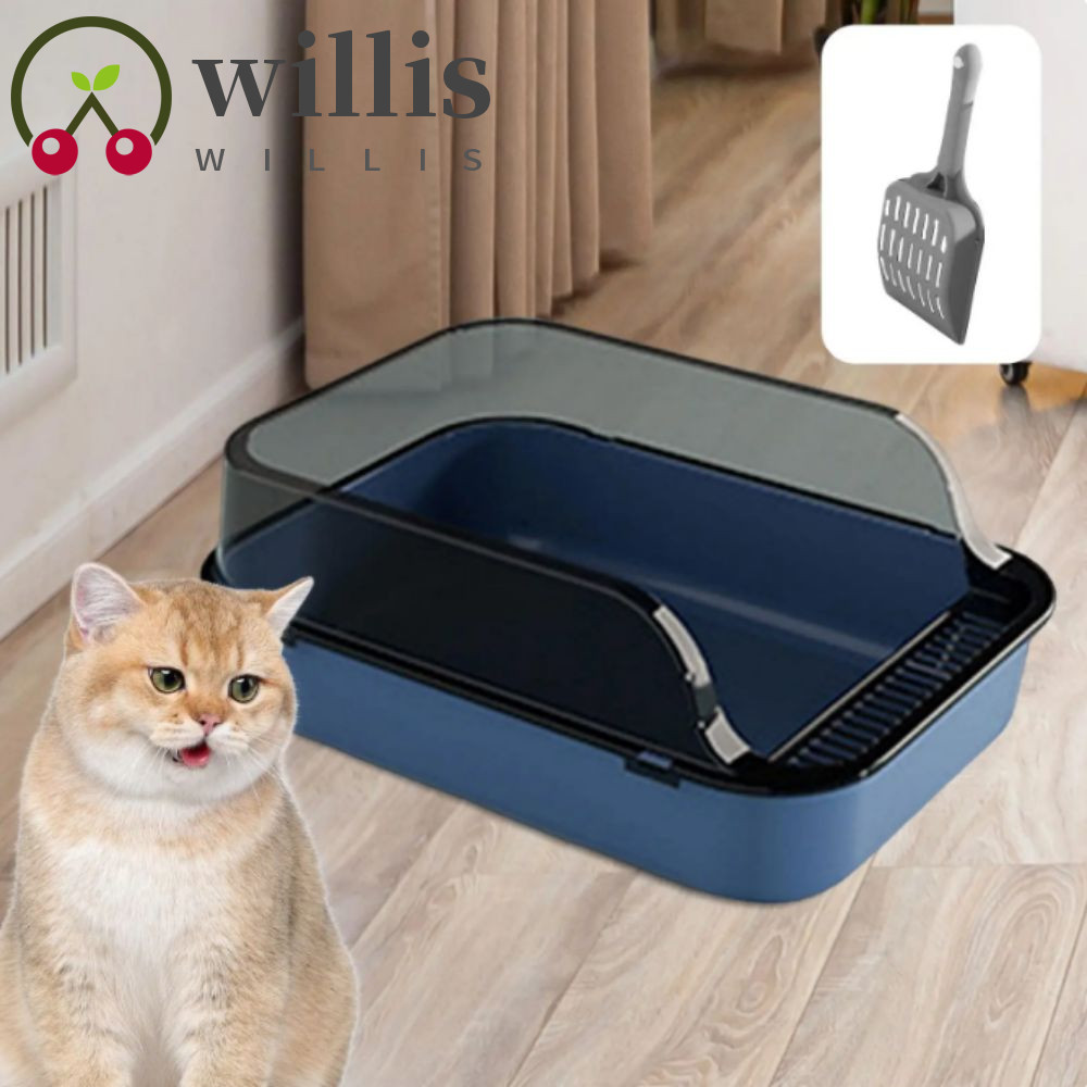 Willis ที่นอนแมว กึ่งปิด พลาสติก กันกระเด็น พร้อมพลั่ว สําหรับสัตว์เลี้ยง แมว