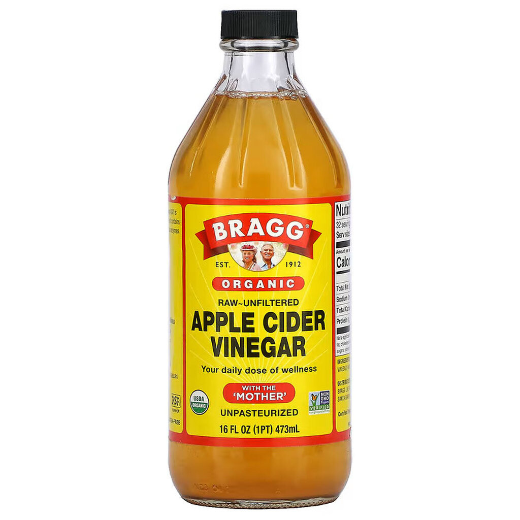Bragg Apple Cider Vinegar Organic with the Mother 473 ml. น้ำส้มสายชูหมักจากแอปเปิลออแกนิค (05-2223)