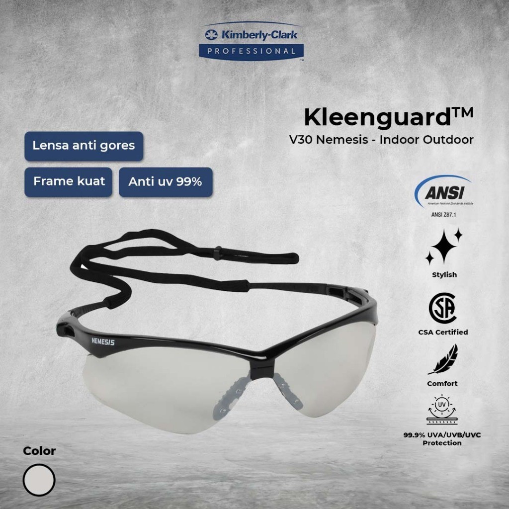 Kleenguard V30 Nemesis Indoor Outdoor - แว่นตานิรภัย / แว่นตาป้องกันรังสียูวี / แว่นตาจักรยาน