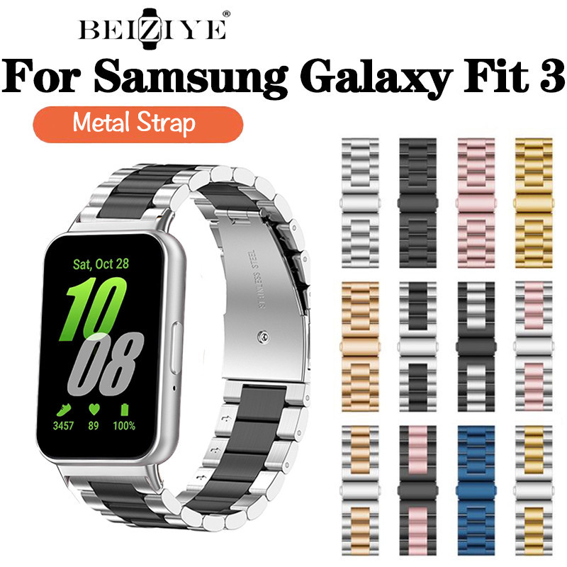สาย Samsung Galaxy Fit 3 สมาร์ทวอทช์ โลหะ สเตนเลส สายรัดข้อมือ สําหรับ Samsung Galaxy Fit 3 สมาร์ทวอทช์ สายนาฬิกา สเตนเลส