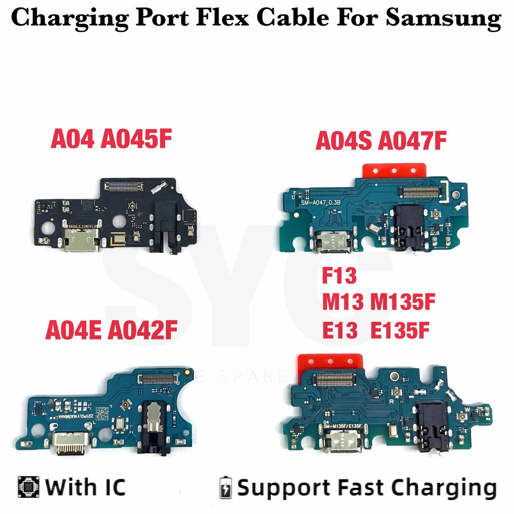 คุณภาพดี พอร์ตชาร์จ USB บอร์ดเชื่อมต่อเมนบอร์ด สายเคเบิลอ่อน สําหรับ Samsung A04 A045F A04S A047 A04