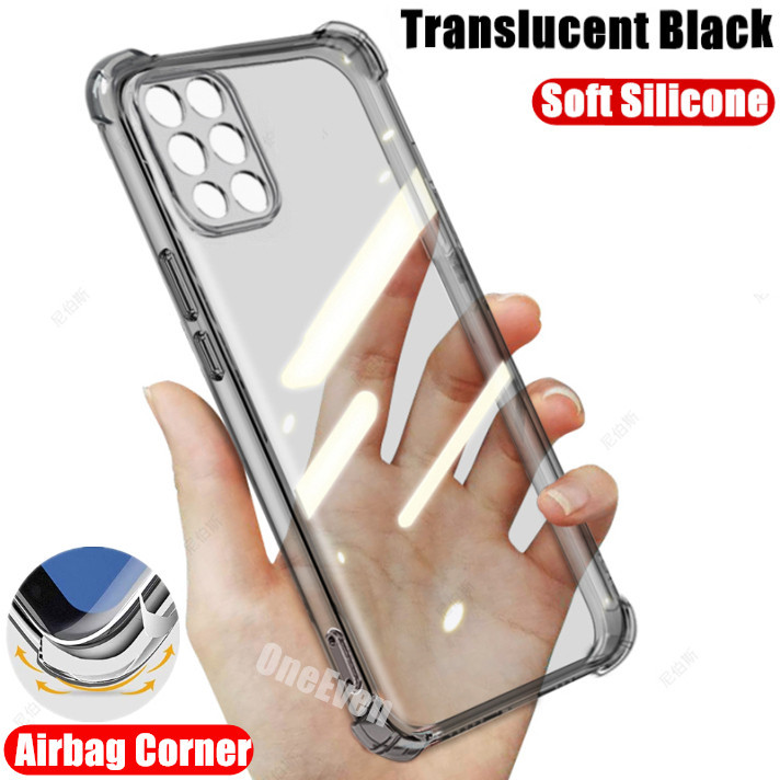 สําหรับ OnePlus 8T KB2001 KB2000 KB2003 KB2005 ซิลิโคนโปร่งแสงสีดํา Jelly กรณีโปร่งใสทหารเกรด Anti-S