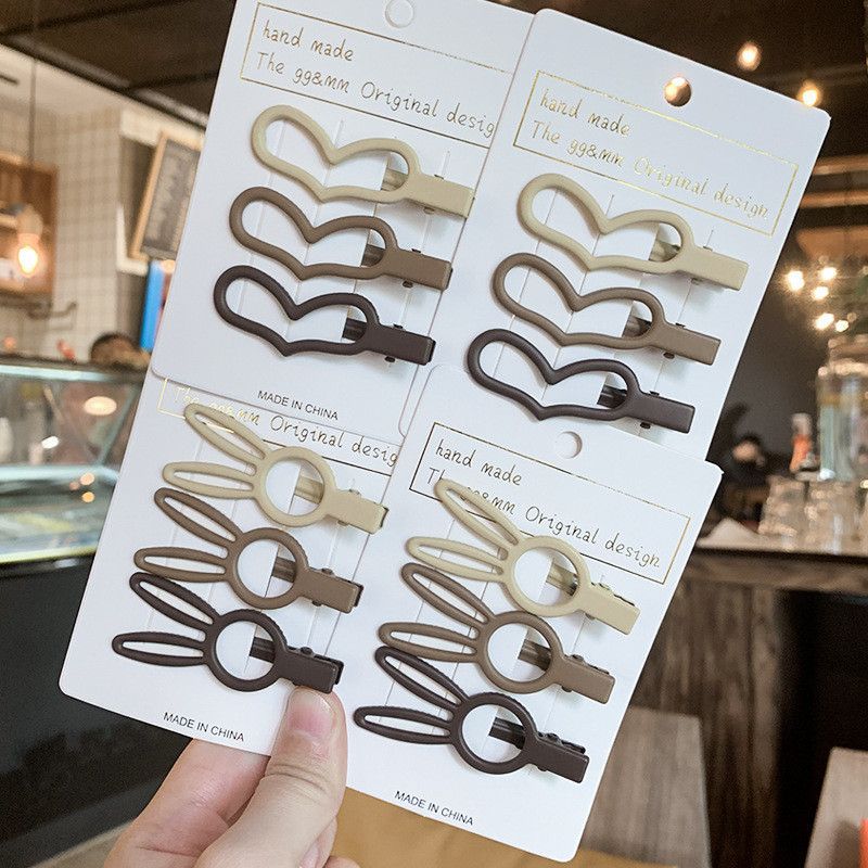 3 ชิ้น/เซ็ต Multi-Piece Curry กิ๊บติดผมผู้หญิงกระต่ายน่ารักสับผม One Clip เครื่องประดับผม