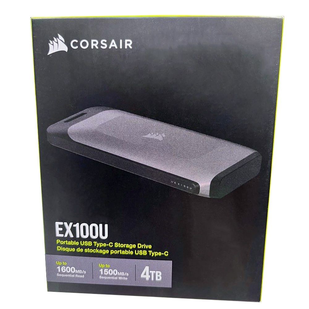 Corsair EX100U 4TB Portable USB-C Storage Drive External SSD, CSSD-EX100U4TB