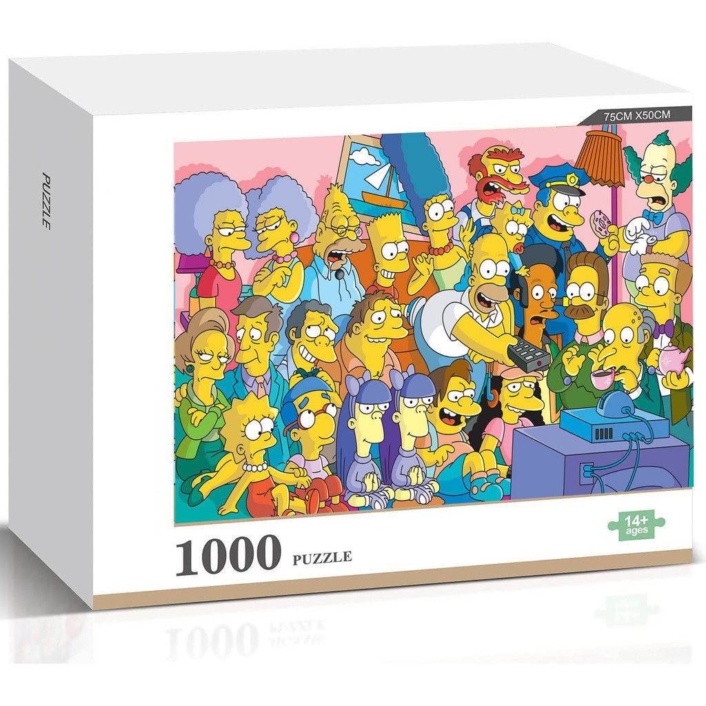 The Simpsons จิ๊กซอว์ไม้ คุณภาพสูง สําหรับครอบครัว บรรเทาความเครียด 1000 ชิ้น