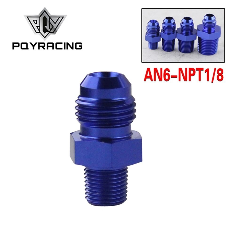 PQY - AN6 to 1/8 NPT Straight Adapter Flare Fitting Auto Hose Fitting Male PQY-SL816-06-02-011