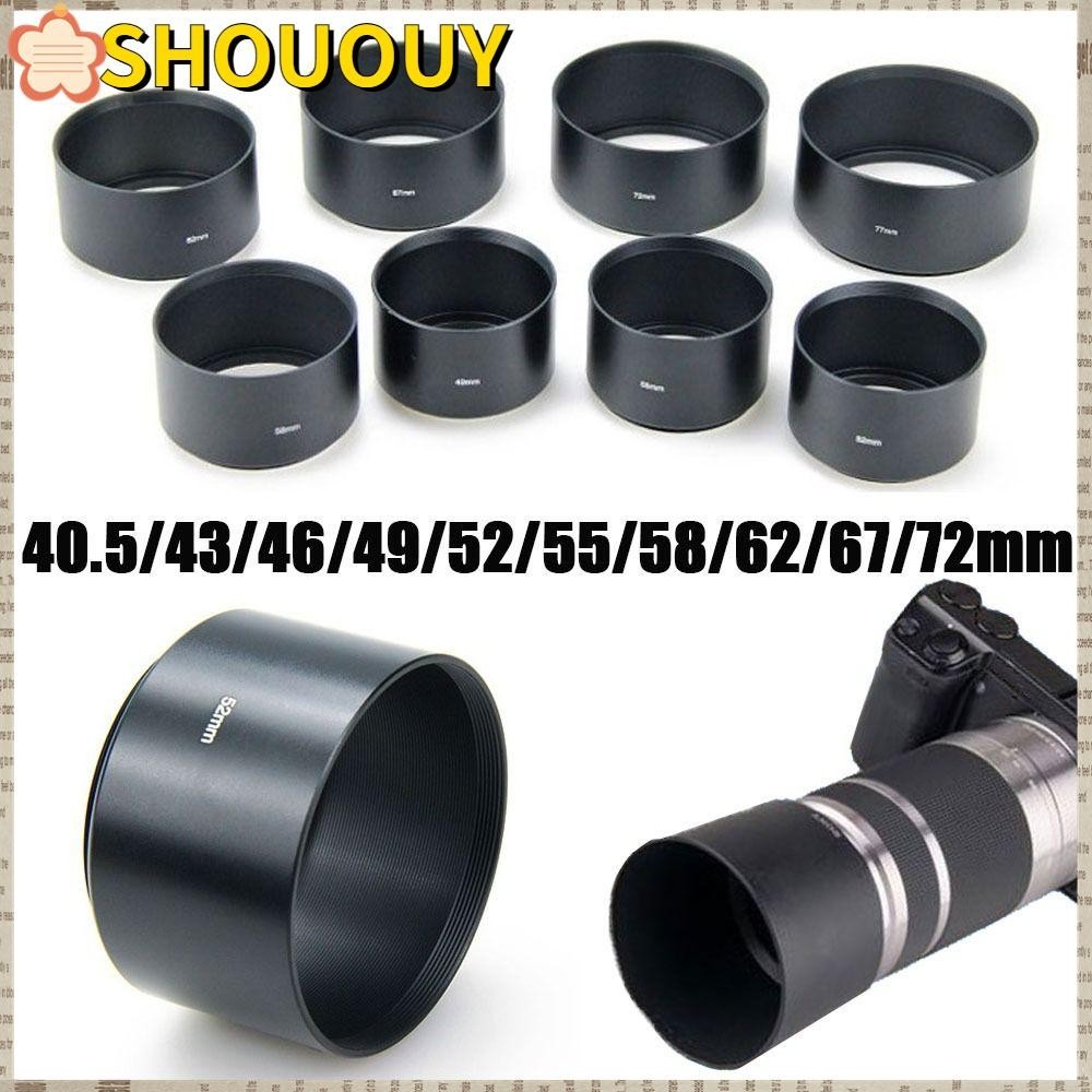 SHOUOUY ฮู้ดเลนส์เทเลโฟโต้ โลหะ ป้องกันแสงสะท้อน สีดำ สำหรับ Nikon 40.5 43 46 49 52 55 58 62 67 72 มม. อุปกรณ์เสริมกล้อง