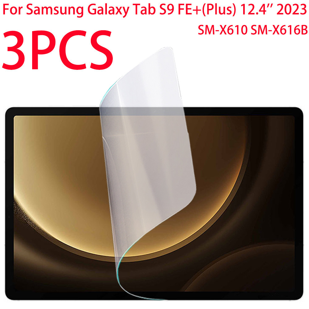 ฟิล์มกันรอยหน้าจอ PE นิ่ม 11 นิ้ว สําหรับ Samsung Galaxy Tab S9 FE+ Plus S9 Plus 12.4 S9 FE S9 S8 S7 3 ชิ้น