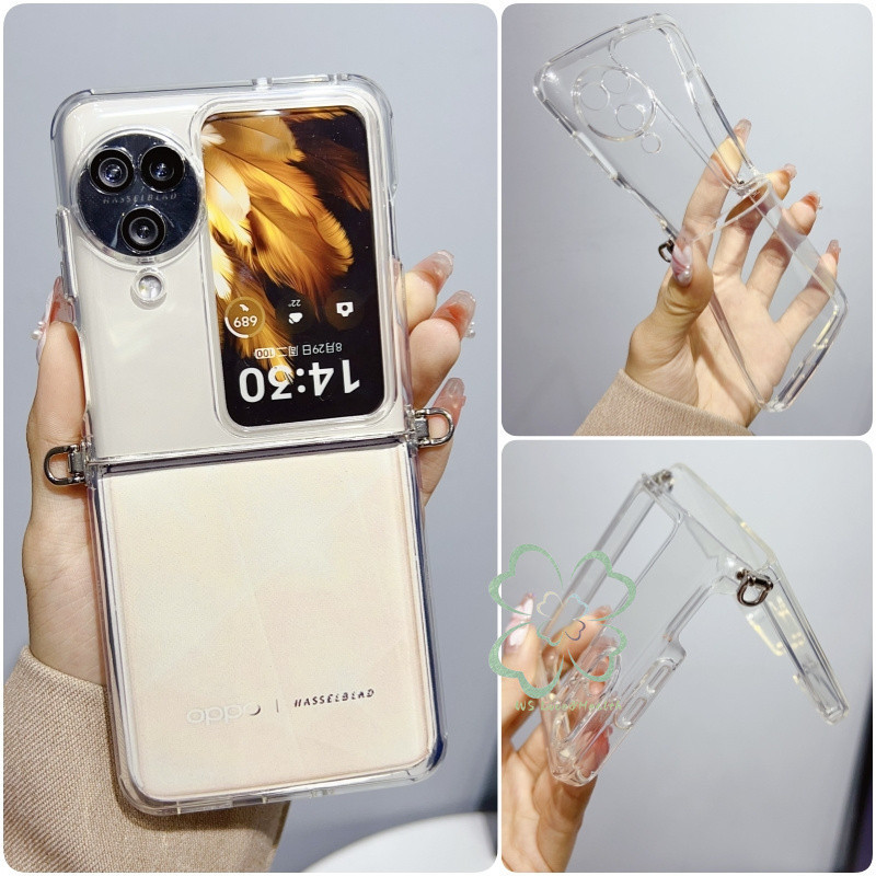 เคส TPU นิ่ม แบบใส หัวเข็มขัดโลหะคริสตัล ใส OPPO Find N3 N2 ฝาพับ บาง ใส เคสกันกระแทก ฝาหลัง
