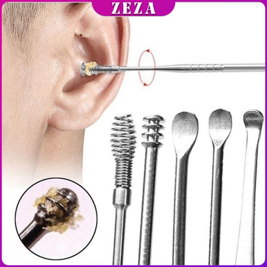 ZEZA ชุดไม้แคะหู พร้อมกล่องใส่ คุณภาพดี วัสดุสเตนเลส ขนาดสามารถพกพา Ear picking set