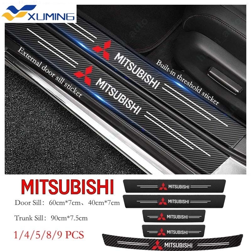 สติกเกอร์หนังคาร์บอนไฟเบอร์ ป้องกันรอยขีดข่วน อุปกรณ์เสริม สําหรับ Mitsubishi Mirage G4 Triton Xpander Pajero Xpander Cross Lancer ASX Outlander