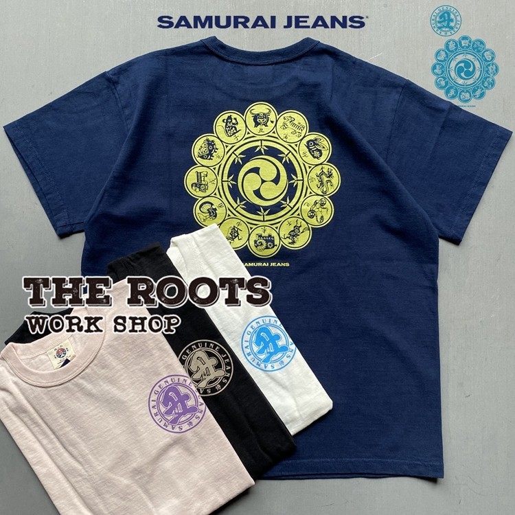 พร้อมส่ง เสื้อยืดแขนสั้น ผ้าฝ้ายแท้ พิมพ์ลาย SAMURAI JEANS สําหรับผู้ชาย และผู้หญิง