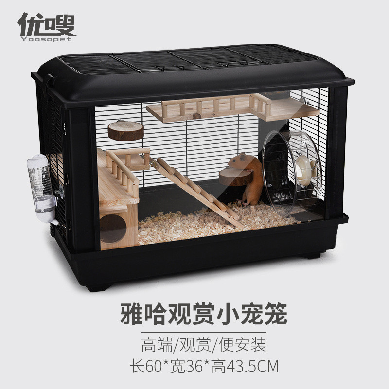กรงหนูแฮมสเตอร์ Djungarian หนูแฮมสเตอร์ชูการ์เครื่องร่อนพาโนรามาดูอะคริลิคใส Plexiglass กรงหนู