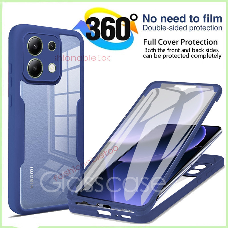 สําหรับ Xiaomi Poco M6 X6 F6 pro M6pro X6pro F6pro PocoM6pro PocoX6pro 360 ° ด ้ านหน ้ าด ้ านหลังโปร ่ งใสอะคริลิคโทรศัพท ์ นุ ่ ม TPU ยางกันชนกันกระแทกปลอกปกหลัง