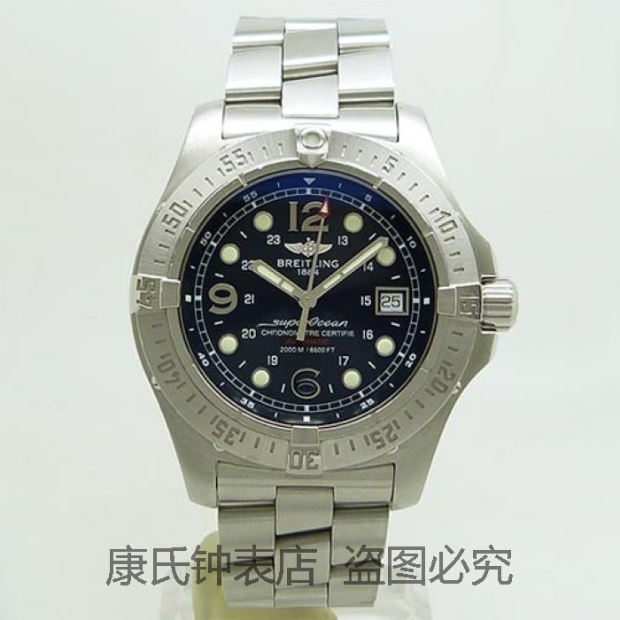 Breitling A17390 นาฬิกาข้อมืออัตโนมัติ สายเหล็ก สีดํา สําหรับผู้ชาย