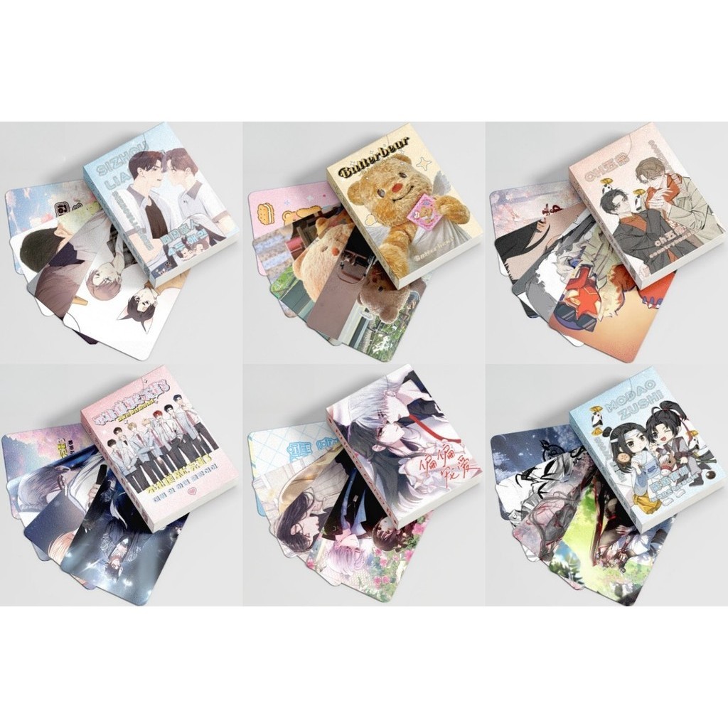 50-55pcs Manga Manhwa Laser Holographic Lomo Cards The tamed tiger Debut or Die Character The Founder of Diabolism Countryhumans 4 WEEK LOVERS Photocards Hologram Postcards