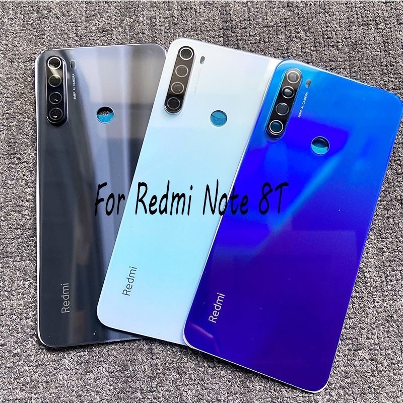 Xiaomi Redmi Note 8 8T ฝาหลังแบตเตอรี่กระจกด้านหลังเคส 3D พร้อมแผงเลนส์กล้องคุณภาพสูง