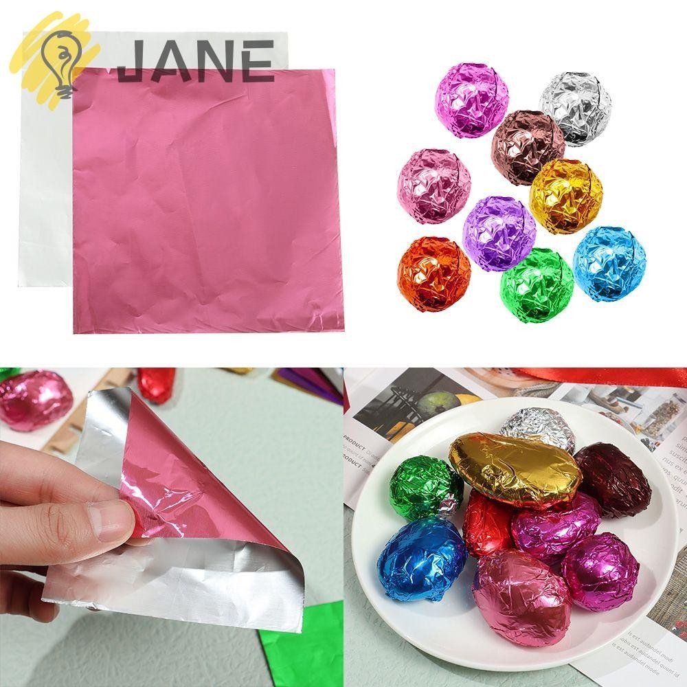 Jane ฟอยล์อลูมิเนียมฟอยล์ สําหรับเย็บผ้า ขนม ช็อคโกแลต DIY 100 ชิ้น
