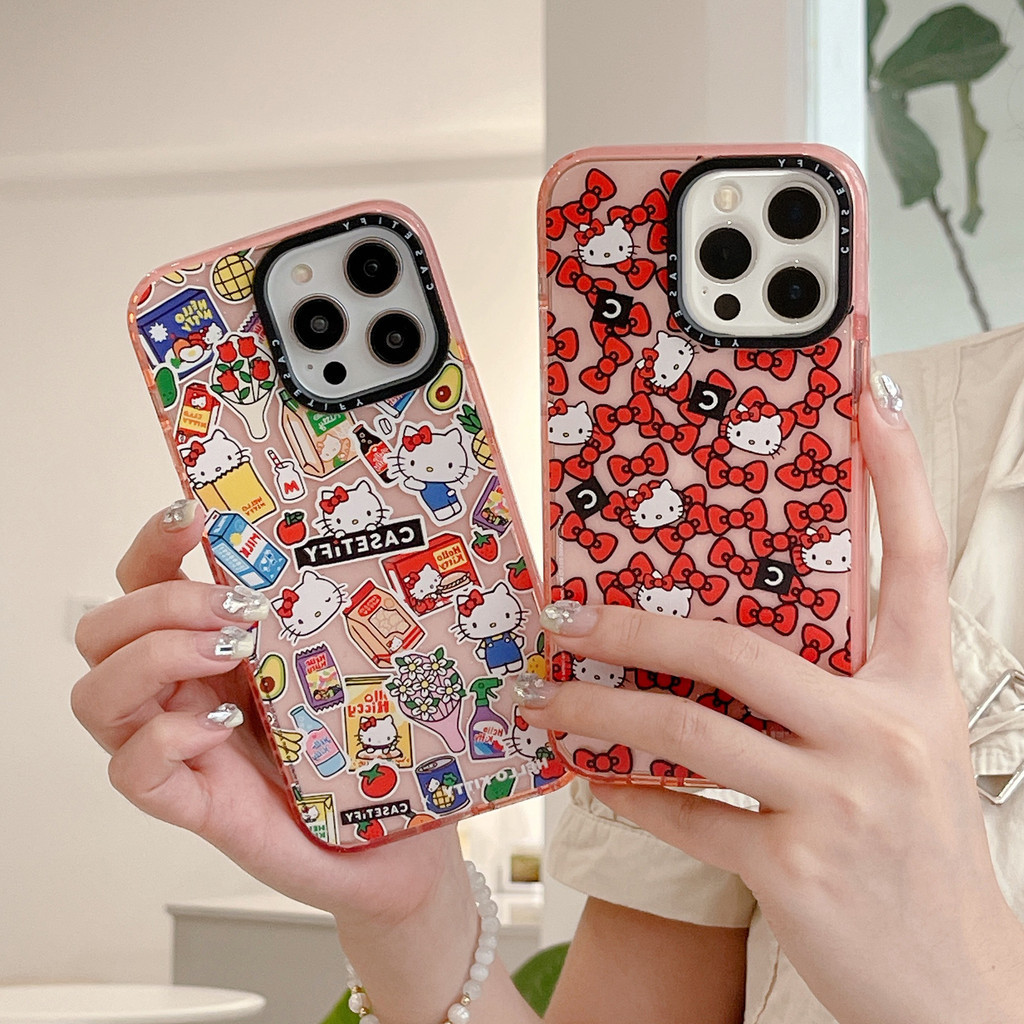 【Hello Kitty】casetify เคสโทรศัพท์มือถือแบบนิ่ม TPU ใส ลายเฮลโลคิตตี้ สําหรับ iPhone 15 Pro max 14 Pro 13 Pro max 12 Pro max 11 11Pro max 12