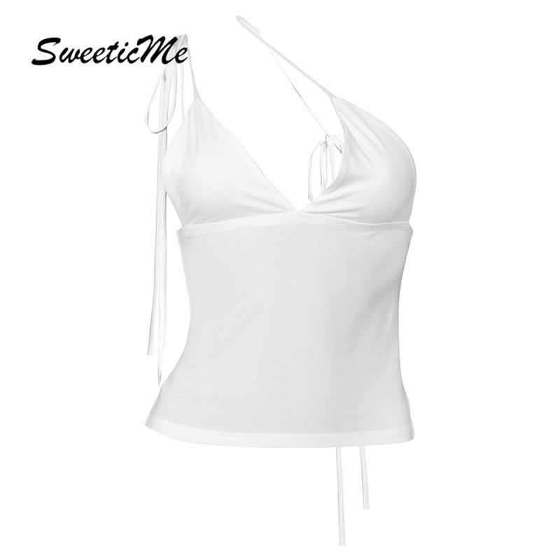 Sweeticme เสื้อกล้ามลําลอง สีพื้น แฟชั่นใหม่ สําหรับผู้หญิง 2024
