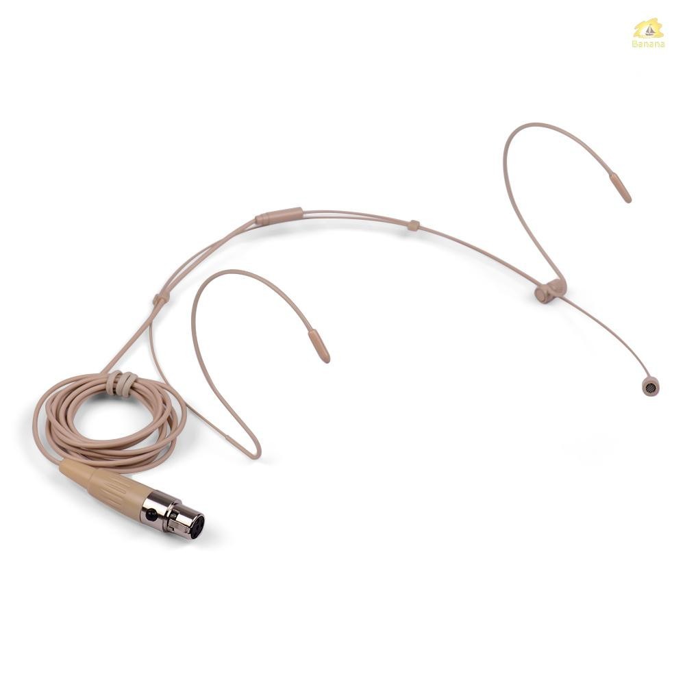 ชุดหูฟังไมโครโฟนคอนเดนเซอร์ น้ําหนักเบา ปลั๊ก XLR 4-pin สําหรับเครื่องส่งสัญญาณไร้สาย