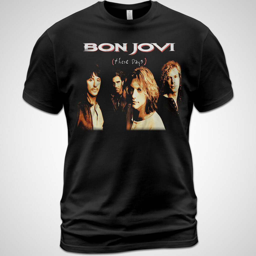 ผ้าฝ้ายเสื้อยืด Unisex These Days Bon Jovi Music Tee Jon Bon Jovi David Bryan