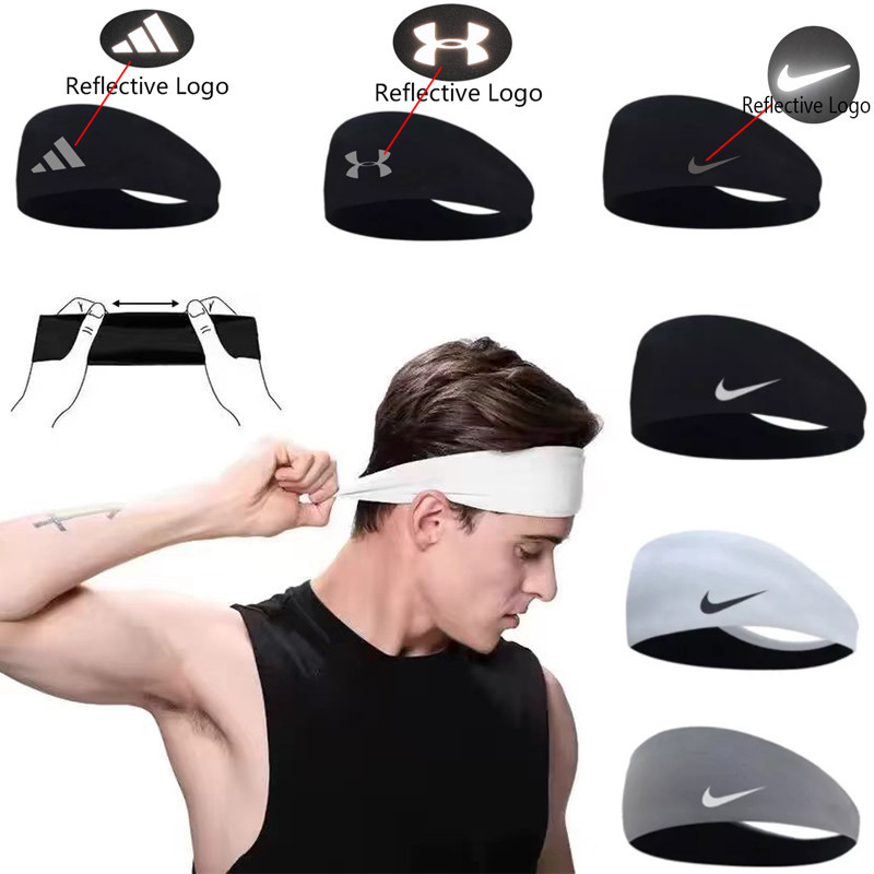 แถบคาดศีรษะ แบบยืดหยุ่นคู่ ดูดซับเหงื่อ และระบายอากาศ เหมาะสําหรับกีฬา วิ่ง โยคะ