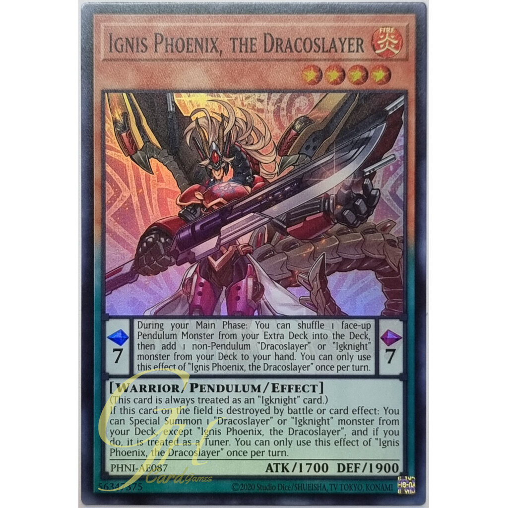 Yugioh [PHNI-AE087] Ignis Phoenix, the Dracoslayer (Super Rare)