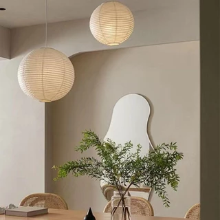 QUANTUMTECH โคมไฟกระดาษ, แขวนโคมไฟเพดานทรงกลม, Shades Decor Vintage โมเดิร์นคลาสสิกจี้โคมไฟร้านอาหาร Farmhouse
