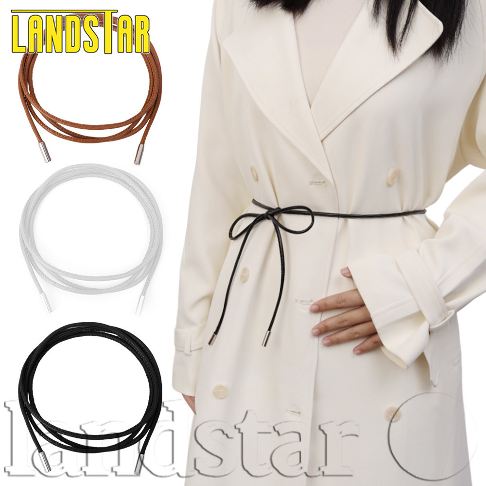 เข็มขัดเชือก ทรงกลม ไม่เจาะรู - สําหรับตกแต่งเสื้อผ้า ชุดเดรส - DIY อุปกรณ์เสริม - สายรัดเอว หนัง PU แบบบาง - แฟชั่น, เรียบง่าย, สีพื้น หรูหรา - รัดเอว
