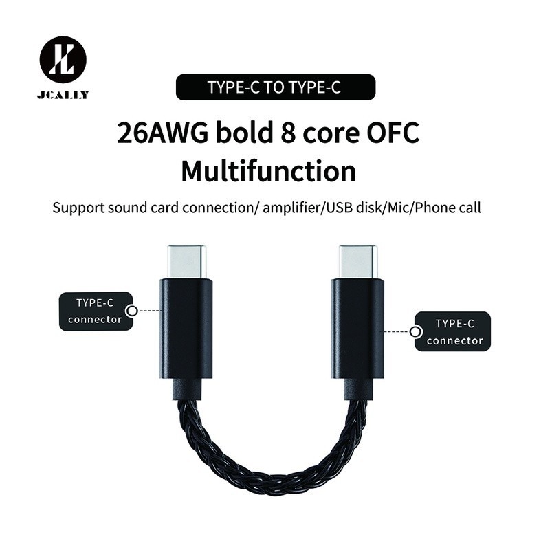 Jcally OTG อะแดปเตอร์สายชาร์จ USB-C เป็น USB-C อเนกประสงค์ สําหรับ Android Type-C OT04