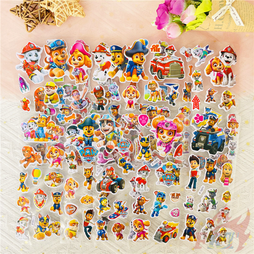 Paw Patrol Series 02 สติกเกอร์รางวัล DIY สติกเกอร์ PVC ลายการ์ตูน 3D กันน้ํา สําหรับติดตกแต่งของเล่น 12 แผ่น ต่อชุด