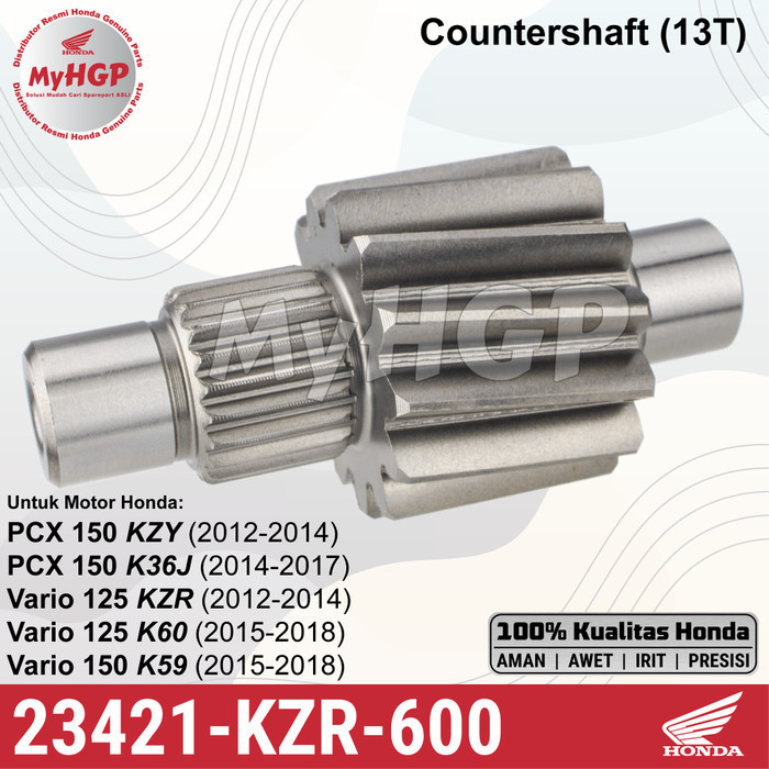 23421KZR600 - เพลาเคาน์เตอร์ 13T - Honda Vario PCX 125 150 เกียร์เพลาเล็ก KZY K59 K60 23421-KZR-600 