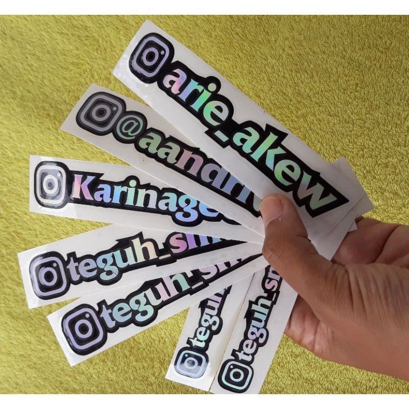 สติ๊กเกอร์ชื่อโฮโลแกรมตัดแบบกําหนดเอง ig ขอฟรี ชื่อสื่อสังคม