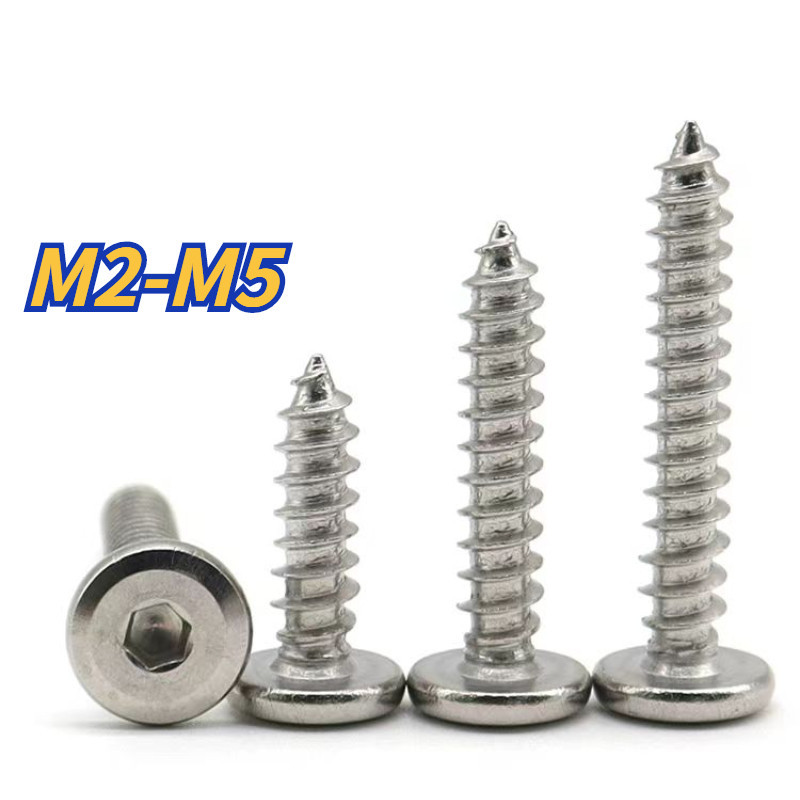 [XNY] สกรูสเตนเลส 304 หัวแบน หกเหลี่ยม M2 M2.3 M2.6 M3 M4 M5