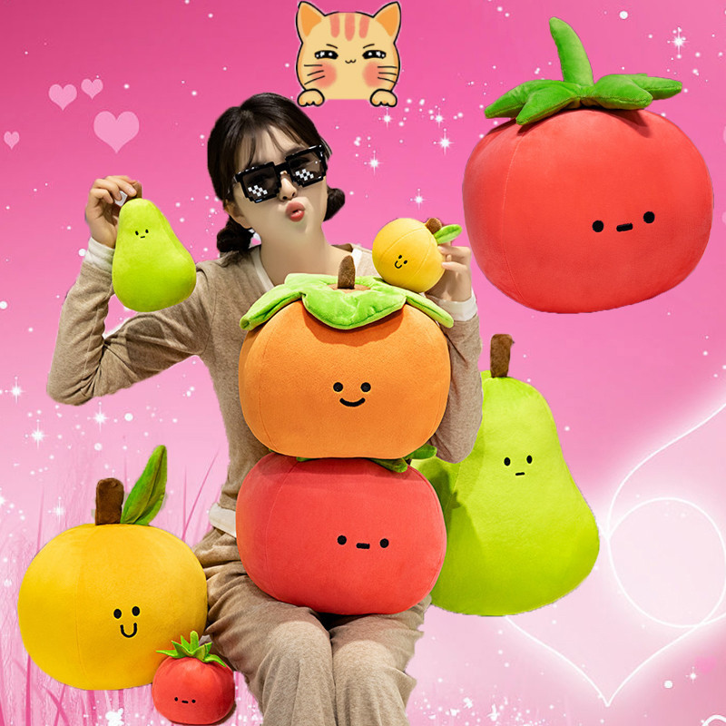 ตุ๊กตาผลไม้จําลอง แอปเปิ้ล มะเขือเทศ ลูกพลับ ลูกแพร์ ส้ม น่ารัก ของขวัญวันเกิด สําหรับแฟนสาว
