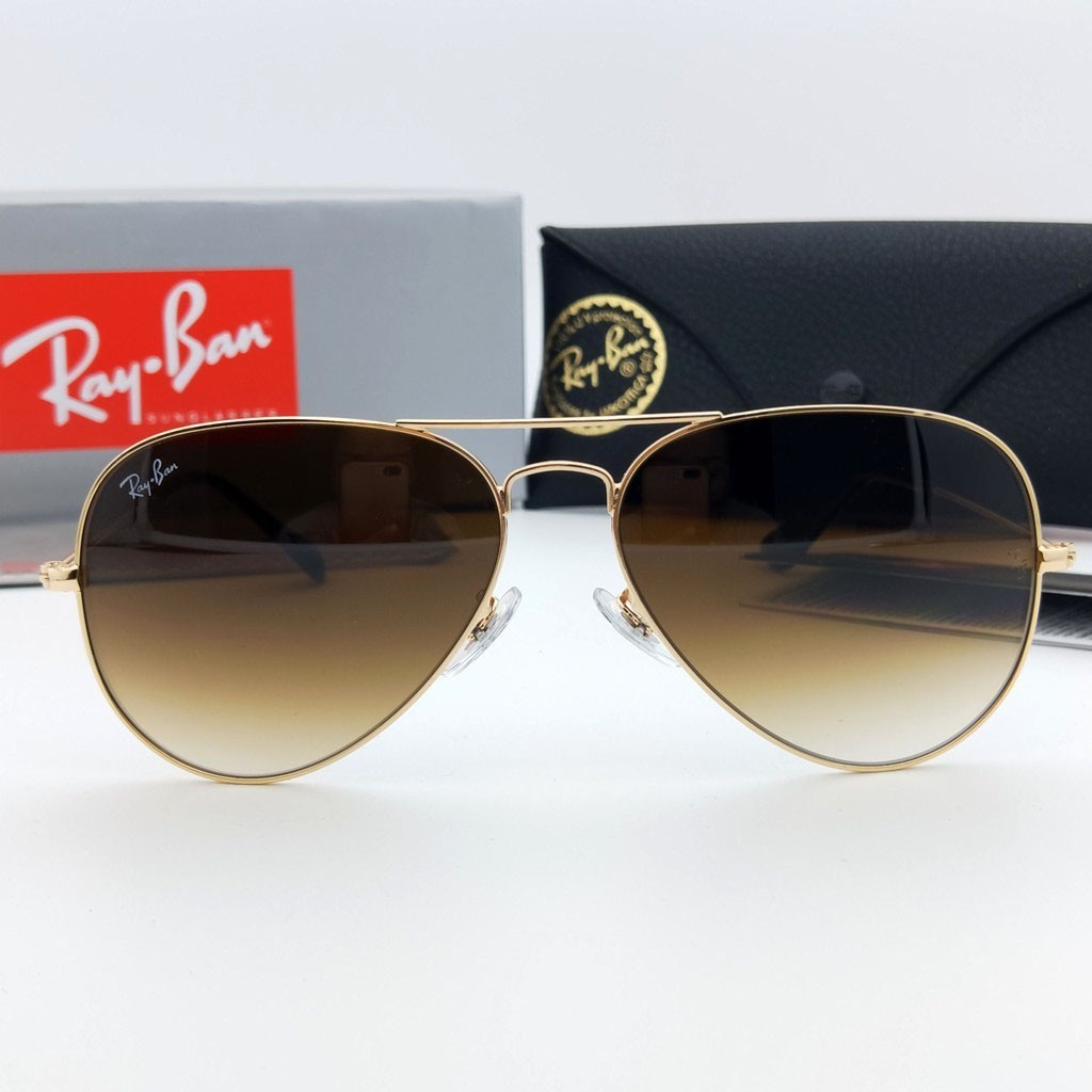 ใหม่ R-baysunglasses แว่นตากันแดด เลนส์กระจกไล่โทนสีน้ําตาล rb3025 3026 9TVE