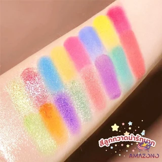 Amaz อายแชโดว์พาเลท 30 สี เครื่องสําอางสําหรับแต่งหน้า น้ําหนักเบา สีรุ้ง สําหรับผู้หญิง Eye shadow