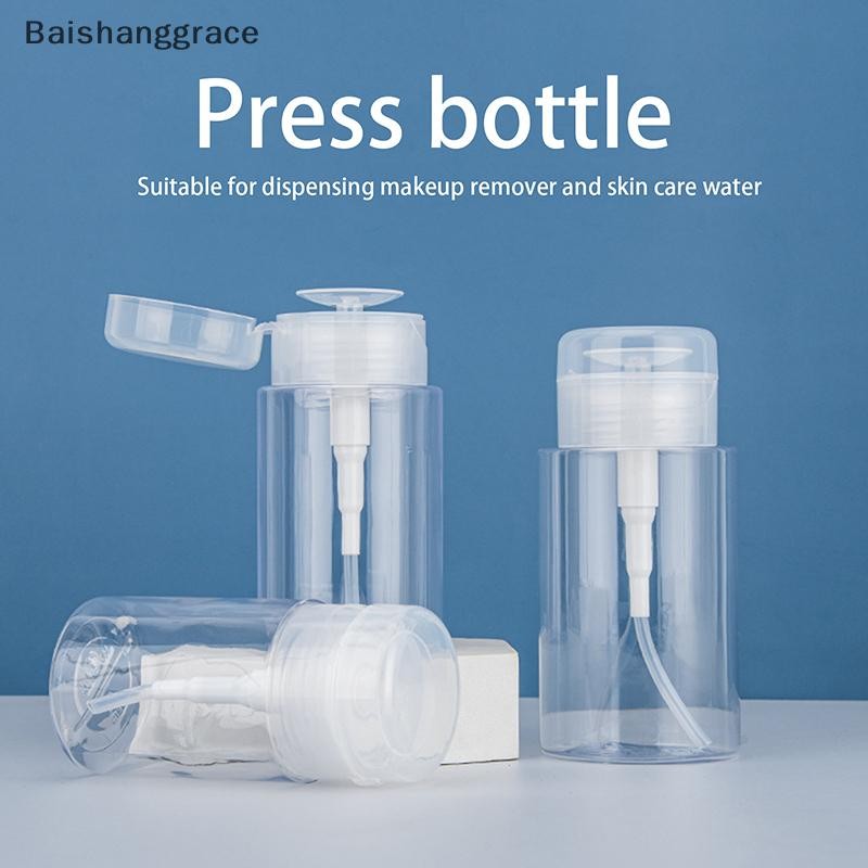 Baishangrace 100/150/200ml แบบพกพาขวดรีฟิลพลาสติกยาทาเล็บ Remover แอลกอฮอล์กดของเหลวปั๊มขวด HHT