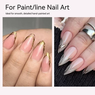 【Local】BORN PRETTY 2pcs โลหะ Silver Gold Line เจลเล็บ Ultra-thin Shinning Graffiti Stripe ภาพวาดเล็บเจล 8ml