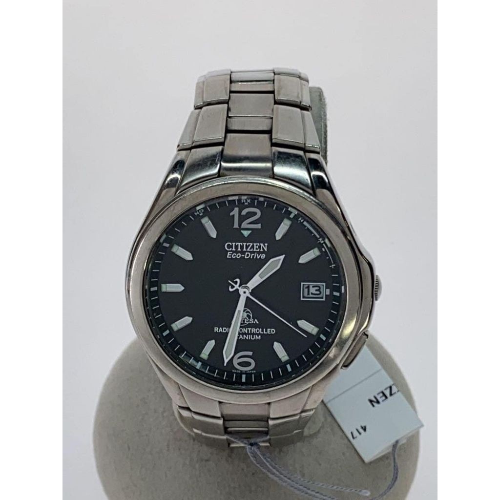 CITIZEN Mens Watch Solar Analog -- WHT SLV SS gn-4w-s Direct from Japan Secondhand