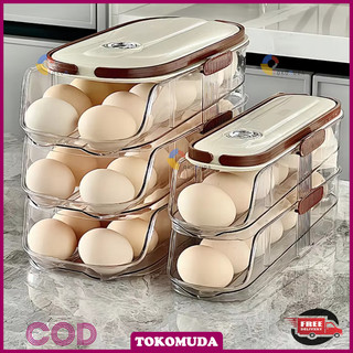 Tokomuda Kotak penyimpanan telur rak telur box penyimpanan telur kulkas Laci penyimpanan Telur