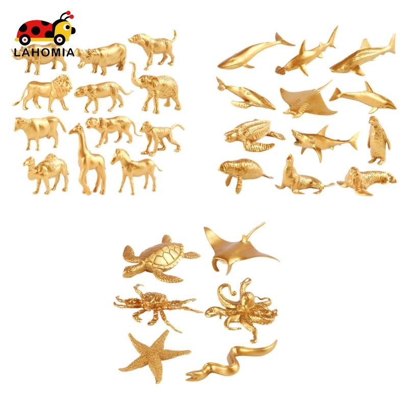 Lahomia สัตว์ชุด Figurines ที่สมจริงชุดของเล่นเด็กเพื่อการศึกษาสําหรับ Yard ฉากโต๊ะเครื่องประดับ Playhouse Decor