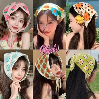 🌸GGals🌸ผ้าคาดผมสามเหลี่ยม ผ้าถัก ลายน่ารัก เครื่องประดับผม สไตล์น่ารัก แฟชั่น ส่งไวจากไทย#TJ-111