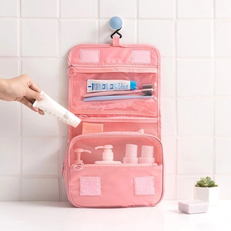 【พร้อมสต็อก】หนัง PU กระเป๋าใส่เครื่องสำอางค์ ทรงหมอน พาพาสะดวก จุของได้เยอะ อเนกประสงค์