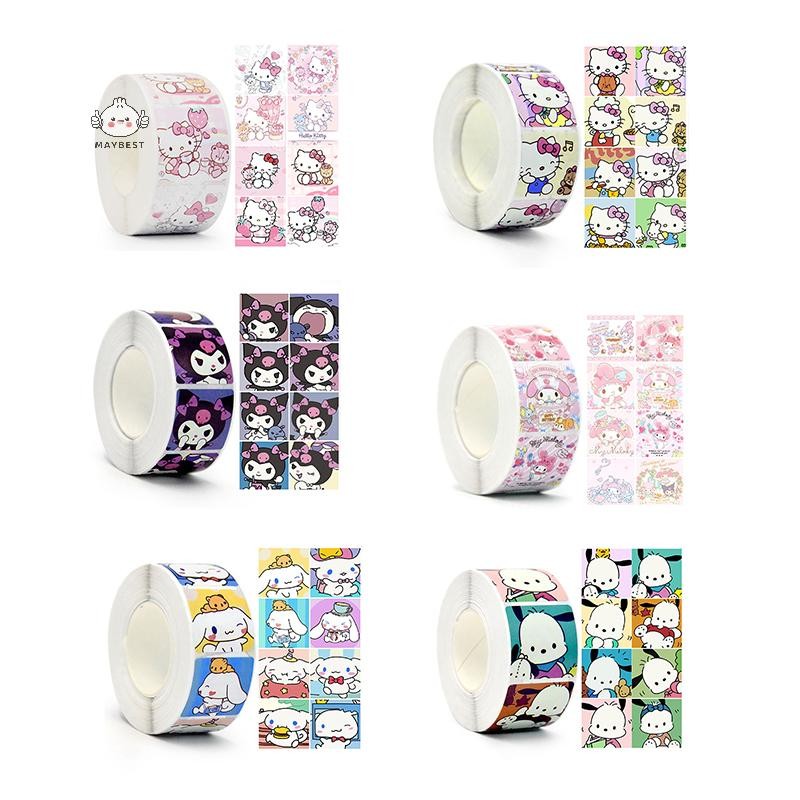 {maybest} 500 ชิ้น/ม้วนน่ารัก Cinnamoroll My Melody Kuromi รางวัลสติกเกอร์นักเรียนคู่มือของขวัญสติกเกอร์ตกแต่ง {TH}